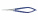 Микроножницы с круглой ручкой, острым мини-кончиком, изогнутым лезвием 18 мм, прямые, общ. длина 130 мм