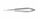 Микроножницы с прямой ручкой, закругленным кончиком, плоским лезвием 20,3 мм, изогнутые вправо, общ. длина 180 мм