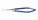Микроножницы с круглой ручкой, острым кончиком, плоским лезвием 15,3 мм, изогнутые вправо, общ. длина 150 мм