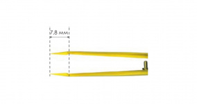 Микропинцет с прямой ручкой, кончик 0,2 мм, желтый, общ. длина 155 мм