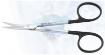 Ножницы Iris, зубчатые изогнутые с черными ручками, длина 11,5 см
