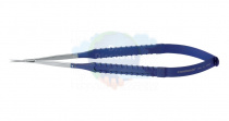 Микроножницы с прямой ручкой, закругленным кончиком, плоским лезвием 13,3 мм, прямые, общ. длина 180 мм