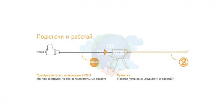 Ультразвуковые ножницы LOTUS В СБОРКЕ. Рукоятка + преобразователь. Назначение и длина на выбор.