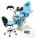 M2-JX-N Гинекологическое электроприводное кресло в комплекте со стулом врача, синее