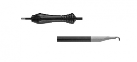 Электрод с керамическим кончиком, без канала, 340 мм, L-образный крючок