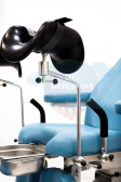 M2-JX-N Гинекологическое электроприводное кресло в комплекте со стулом врача, синее