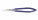 Микроножницы с прямой ручкой, тупым кончиком, плоским лезвием 15,3 мм, изогнутые вправо,общ. длина 180 мм