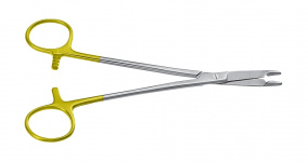 Иглодержатель хирургический Olsen-Hegar, прямой, с ножницами, с перекрестной насечкой, с ТС-вставками, длина 12 см