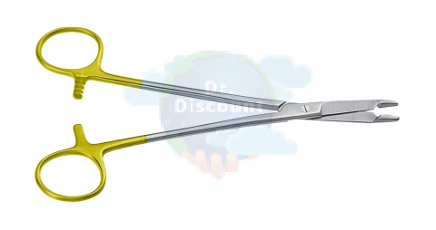 Иглодержатель хирургический Olsen-Hegar, прямой, с ножницами, с перекрестной насечкой, с ТС-вставками, длина 12 см