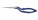 Микроножницы с байонетной ручкой 1 типа, острым мини-кончиком, изогнутым лезвием 18 мм, прямые, общ. длина 170 мм, раб. длина 65 мм