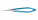 Микроножницы с круглой ручкой, закругленным кончиком, изогнутым лезвием 13,5 мм, прямые, общ. длина 150 мм