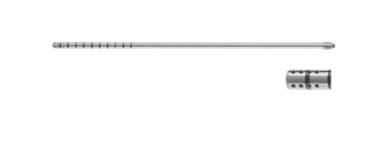 Трубка 340 мм, с маркерами глубины, с резьбой, для рукояток с 300-167-100, 4x4 отверстия на дистальном конце, 5 мм