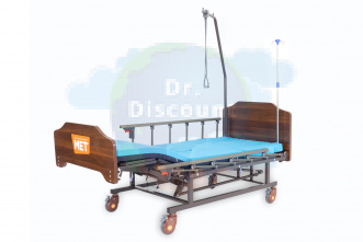 МЕТ REMEKS Медицинская кровать для ухода за лежачими больными с переворотом, туалетом и матрасом (управление слева)