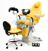 M2-JX-N Гинекологическое электроприводное кресло в комплекте со стулом врача, горчичное